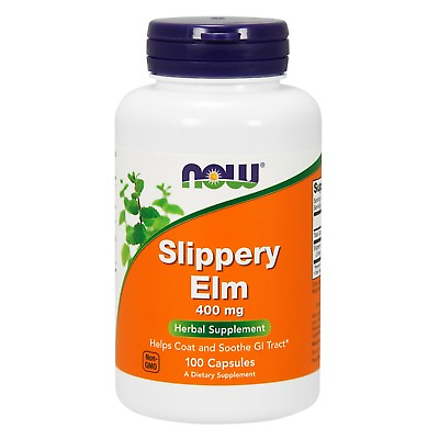 #ad NOW Foods Slippery Elm 400 mg 100 Veg Capsules $7.99