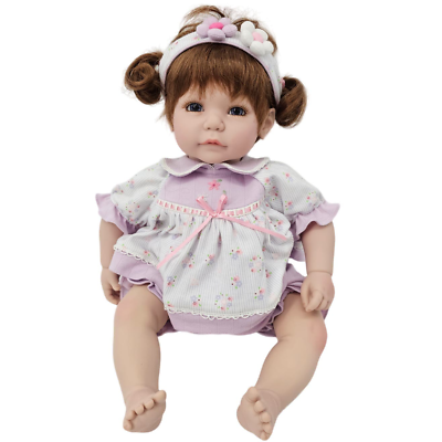 #ad Adora Realistic Reborn Baby Doll Auburn Hair Blue Eyes Purple Outfit $90.00