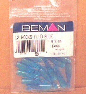 Original Beman Carbon Arrow Replacement Nocks 16 64 Flo Blue New Dozen Pak $22.95