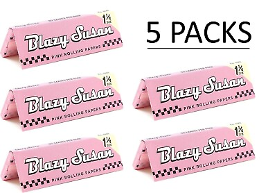 #ad 5x Blazy Susan Rolling Papers 1 1 4 Pink Papers 5 Pks *Free Shipping💃 $8.89