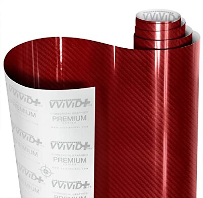 #ad Epoxy Gloss Carbon Fiber Red Demon Vinyl Wrap Film Roll 1ft x 5ft Interior Use $20.80