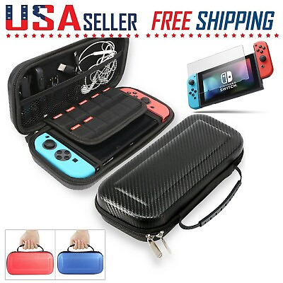 For Nintendo Switch Carrying Case Carbon Hard Portable Pouch Heavy Duty Bag🔴🔴 $9.95