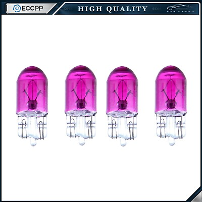 #ad 4Pcs Purple T10 W5W 168 194 501 2825 Wedge Halogen Bulbs For Map Dome Light Lamp $8.19