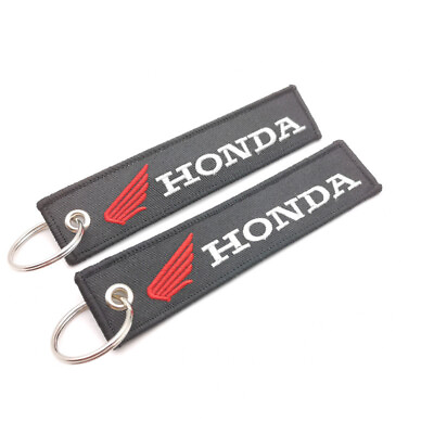 #ad 2PCS Motorcycle Jet tag Keychain Key Lanyards Double Side Logo Pendant for Honda $10.99
