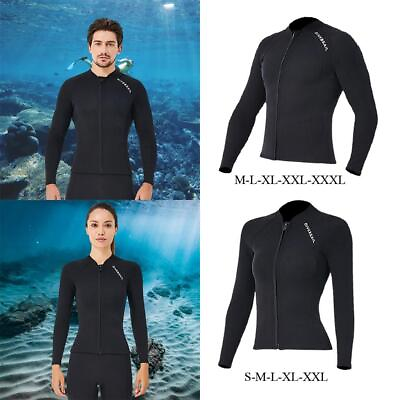 #ad 2mm Neoprene Diving Suit Long Sleeve Swimsuit Women Men Wetsuit Top Water Sports $29.66