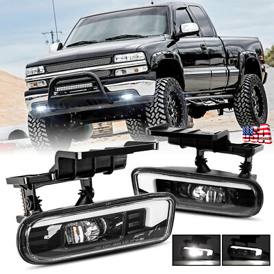 #ad For Chevy 99 02 Silverado 2000 2006 Suburban Tahoe Led Driving Fog Lights Lamps $79.99