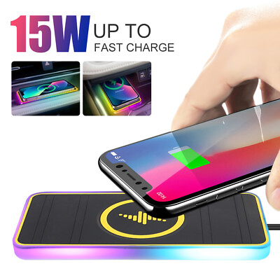 #ad Smart 15W Car Phone Charger Fast Wireless Charging Pad Mat For iPhone Samsung US $13.79