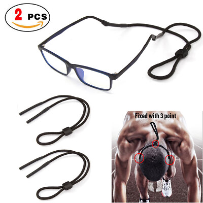 #ad 2 x Glasses Strap Neck Cord Sports Eyeglasses Band Sunglasses Rope String Holder $5.77