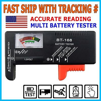#ad Universal Digital LCD Battery Checker Volt Tester Cell AA AAA C D 9V Button $5.49