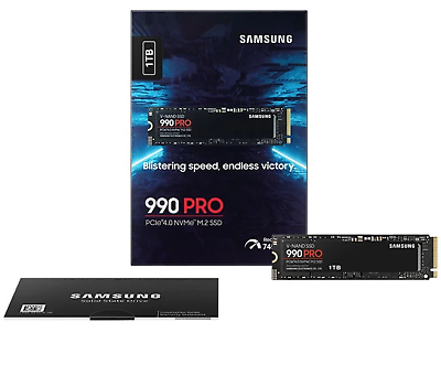 #ad Samsung 990 PRO 1TB PCIe 4.0 M.2 NVMe Internal SSD Black $109.99