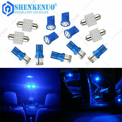 #ad 13PCS Blue Led Lights Interior Package Kit For Dome License Plate Lamp Bulbs $9.99