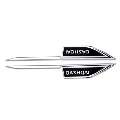 #ad 2pcs Car Chrome Nissan Qashqai Side Fender Metal Decal Badge Sticker $18.00