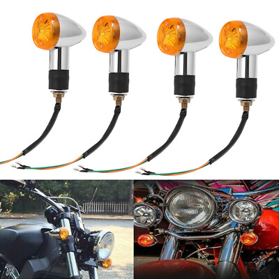 #ad 4X Bullet Motorcycle Turn Signals Indicators Blinker Light Lamp For Harley Honda $16.99