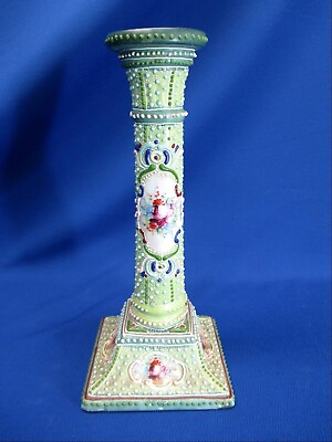 #ad HAND PAINTED NIPPON ROSES amp; MORIAGE 9.75 CANDLESTICK $89.99