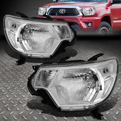 #ad FOR 12 15 TOYOTA TACOMA CHROME HOUSING CLEAR CORNER HEADLIGHT REPLACEMENT LAMPS $98.88