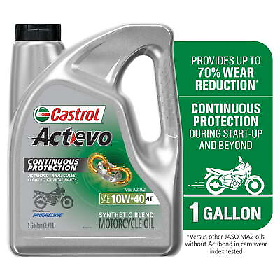 #ad Castrol Actevo 4T 10W 40 Part Synthetic Motorcycle Oil 1 Gallon Motor Oil $25.48