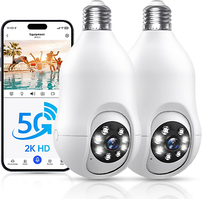 #ad Light Bulb Security Cameras Wireless Outdoor 5G 2K Lightbulb Cameras for Home S $135.88