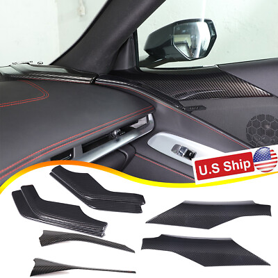 #ad 6PCS Carbon Fiber Pattern Interior Door Panel Cover Set For Corvette C8 2020 23 $199.99