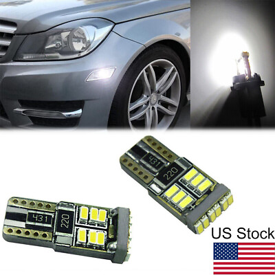 #ad 2x T10 White 6000K Side Marker Light Bulbs For Mercedes W204 C300 C230 C250 C240 $13.99
