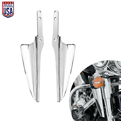 #ad Chrome Front Fork Mount Wind Deflectors Fit For Harley Electra Glide 1995 2023 $35.59