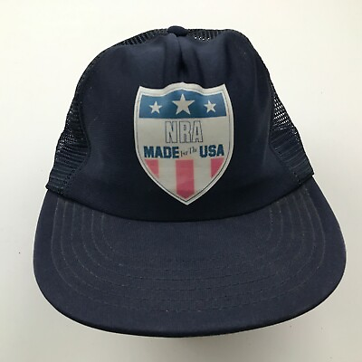 #ad #ad VINTAGE NRA Hat Cap Snapback Blue Trucker Adjustable National Rifle Association $31.02