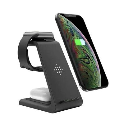 #ad 3 in 1 Wireless Charger Charging Dock Station For Apple iPhone 15Watch Airpods $13.99
