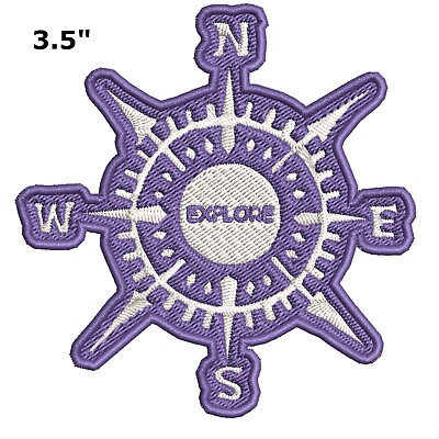 #ad Compass Embroidered Patch Iron On Applique Explore More Nature Souvenir Gift $4.20