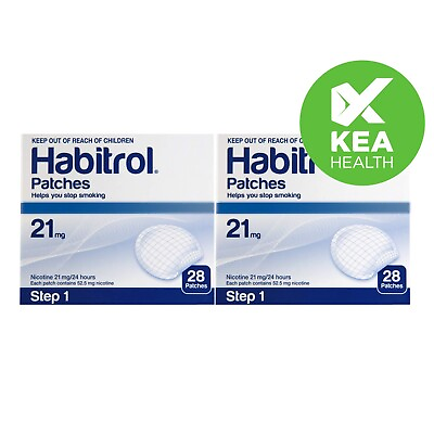 #ad Habitrol Nicotine Patch STEP 1 21mg 56 patches 2 boxes QUIT Smoking Now $73.00