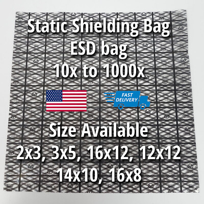 #ad 10x to 1000x Premium ESD Anti Static Shielding Bags Open Top 2quot; 16quot; X 3quot; 14quot; $5.39
