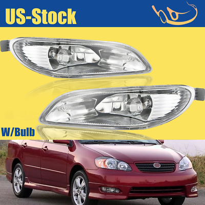 #ad Fit 2005 2008 Toyota Corolla 02 04 Camry Front Halogen Fog Lights Lamp W Bulbs $23.99