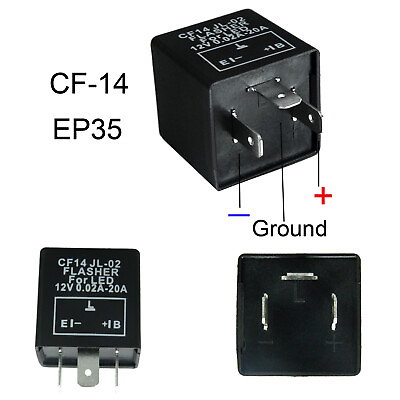 #ad 3 Pin CF14 CF 14 JL 02 EP35 LED Flasher Relay Fix For Turn Signal Hyper Flash $8.99