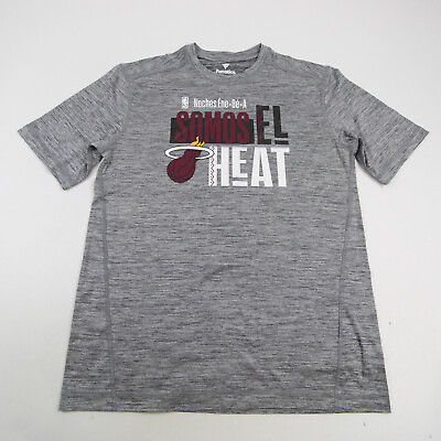 #ad Miami Heat Fanatics Short Sleeve Shirt Men#x27;s Gray Heather New $22.49