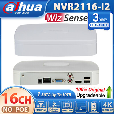 #ad Dahua 16Channel NVR NVR2116 I2 WizSense 12MP H.265 Network Video Recorder No POE $109.25