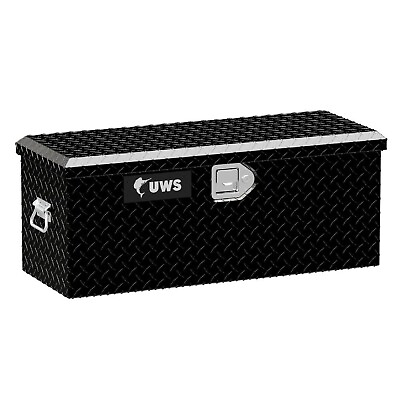 #ad UWS ATV BLK Universal Gloss Black Aluminum Single Foam Filled Lid ATV Tool Box $376.95