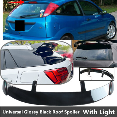#ad Universal For Ford Focus 00 07 Rear Window Roof Spoiler Modified Wing W Light $86.99