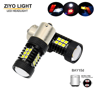 #ad Extremely Bright BA15S P21W White LED Bulbs 1156 S25 7506 Backup Reverse Lights $16.89