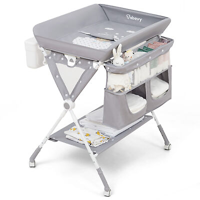 #ad Portable Baby Changing Table Diaper Change Table With Wheels Adjustable Height $77.27