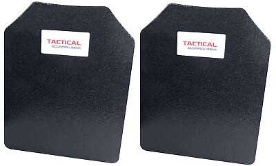 #ad Level III AR500 Steel Body Armor Pair 11x14 Curved Plate Coated Quick Ship $107.96