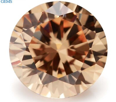#ad 10 mm AAAAA Natural Champagne Zircon 6.19 ct Round Faceted Cut VVS Loose Gems $9.74