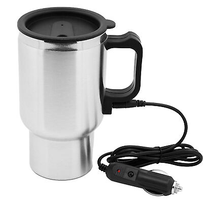 #ad 450ml Electric Coffee Mug 12V Stainless Steel Travel Car Heating Cup $18.61