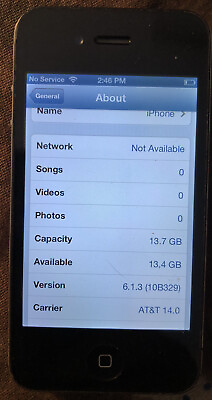 #ad Apple iPhone 4 Black ATT A1332 16GB GSM CDMA Very Good Used IOS 6.1.2 $54.88