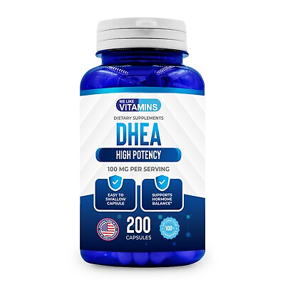 #ad DHEA 100mg 200 Capsules Best Value 200 Day Supply We Like Vitamins $21.99