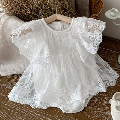 #ad Newborn Baby Girl Clothes Lace Ruffle Outfits Romper Dress Jumpsuit Bodysuit $16.14