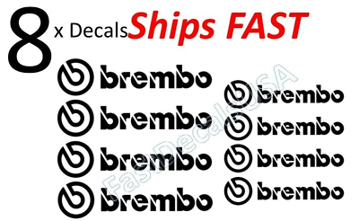 #ad 8 x Brembo Caliper Decal Black Sticker Heat Resistant Free Shipping $8.25