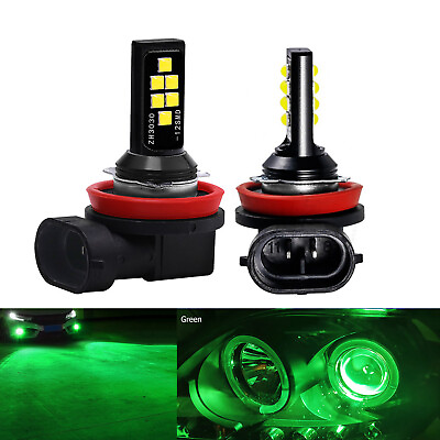 #ad 2x H8 H9 H11 LED Bulbs Fog Driving Lights DRL Lamp Green High Power Bright $17.99