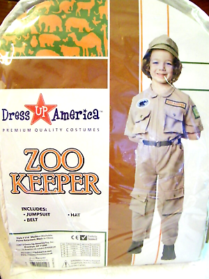 #ad Dress Up America Zoo Keeper Halloween Costume Toddler 3 4 Year Olds $29.99