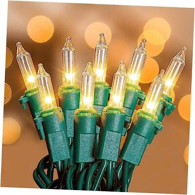 #ad White Christmas Lights100 Count Clear Mini 100 count Warm WhiteGreen Wire $19.90