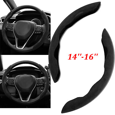 #ad 2x Steering Wheel Cover Booster FOR BMW Black Suede Non Slip Accessories $11.09