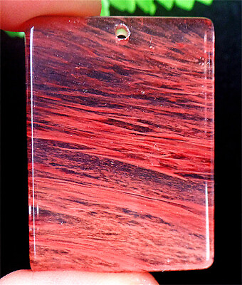 #ad 45x33x6mm Red Cherry Quartz Oblong Reiki Healing Pendant Bead BV66013 $8.99