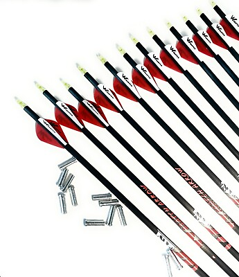 #ad Wasatch Arrow One Dozen Carbon Arrows 350 Spine 30” Shaft 7.9gpi 6.2mm .244in. $62.99
